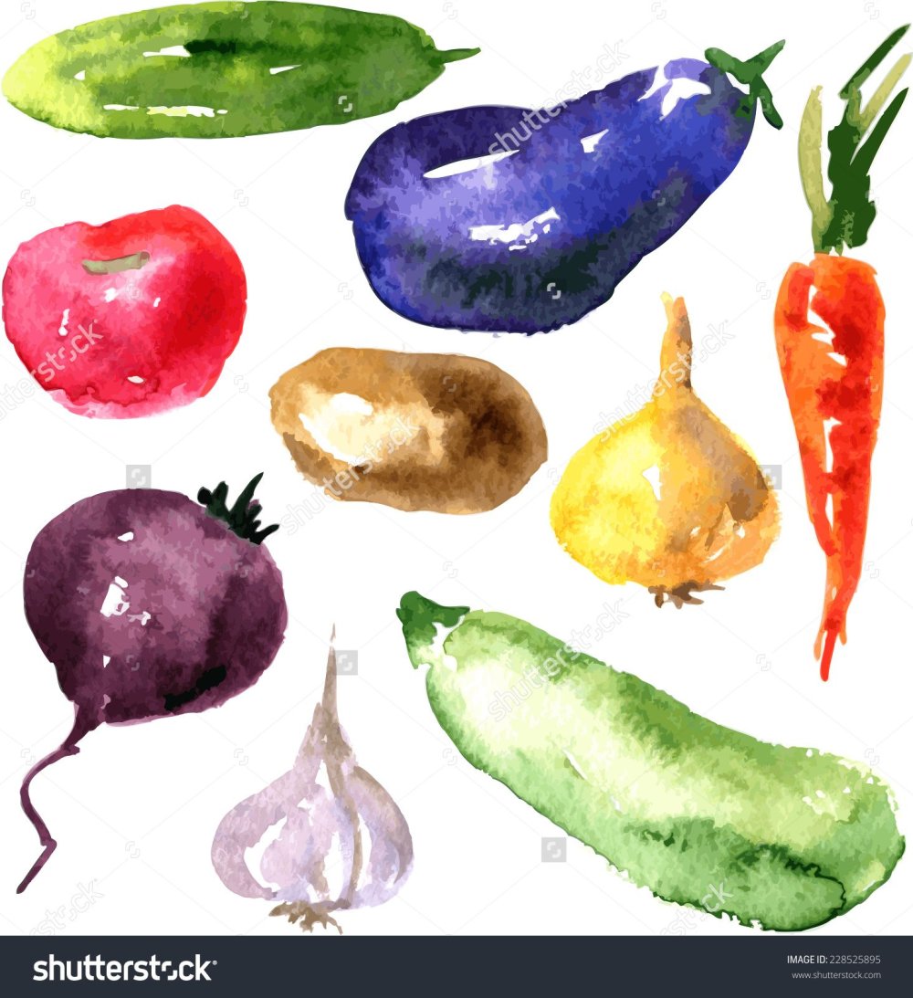 Рисование овощей красками