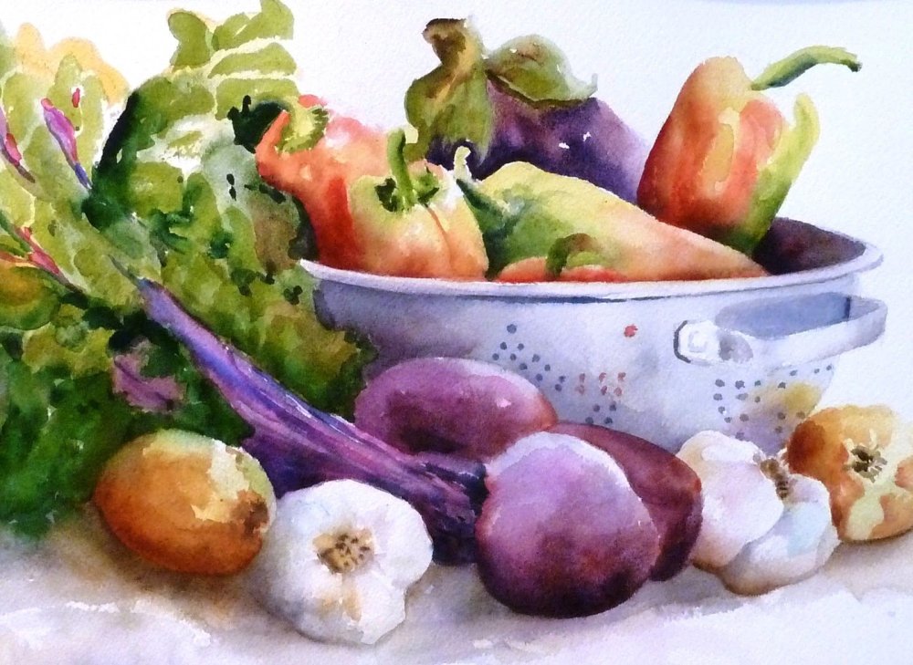 Овощи акварелью