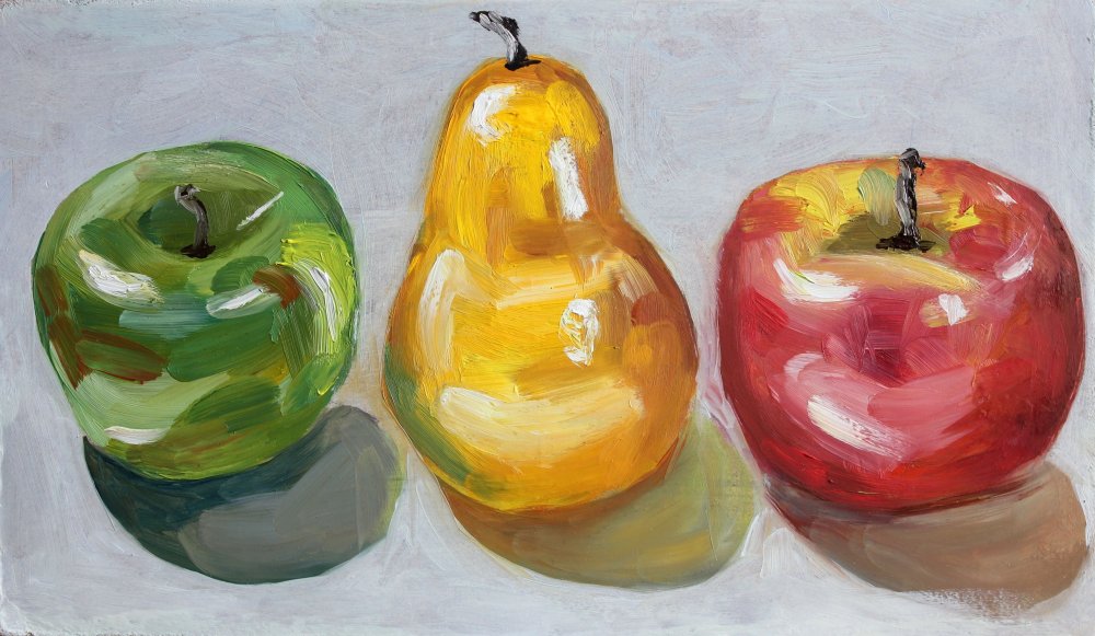 Яблоко темперой