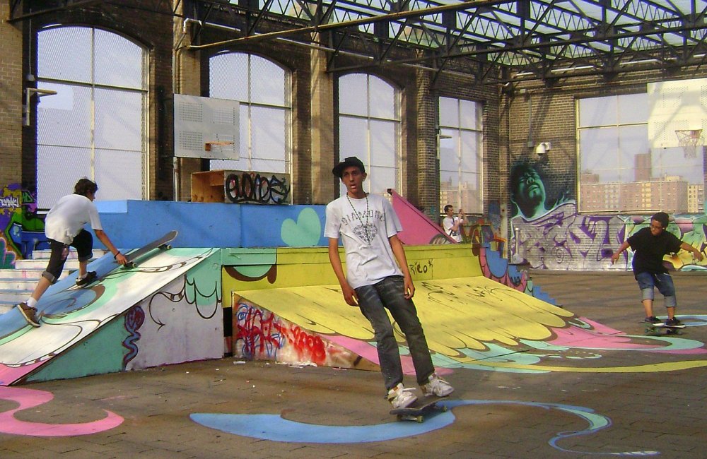 Скейт парк аниме фон