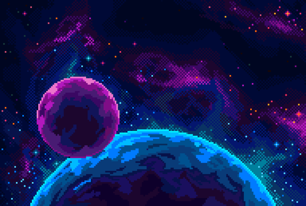 Северное сияние пиксель арт