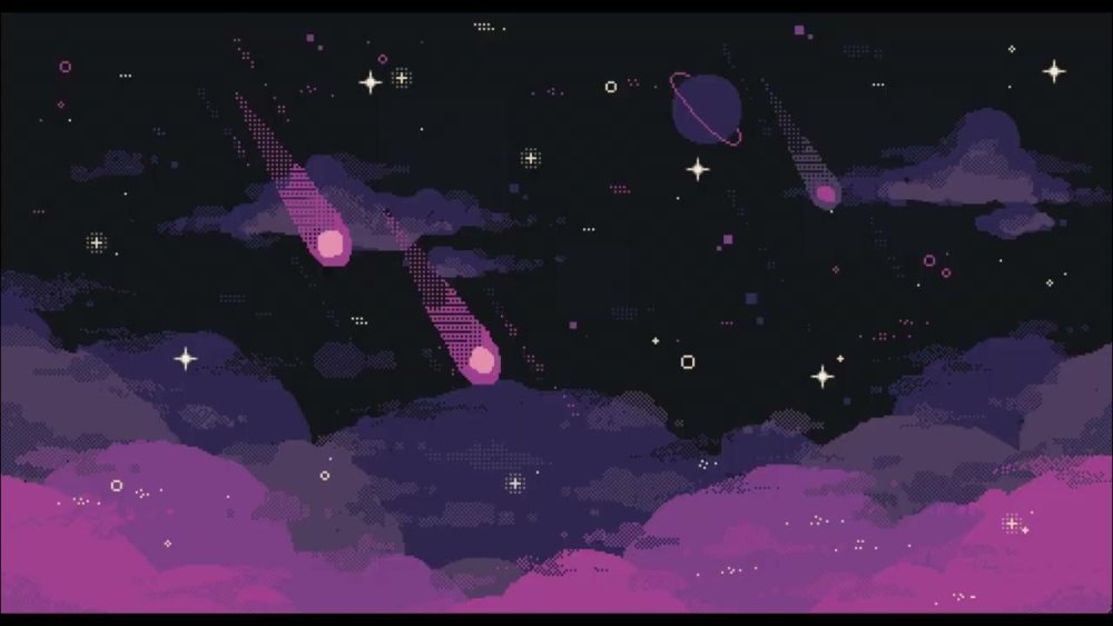 Пиксельное звездное небо