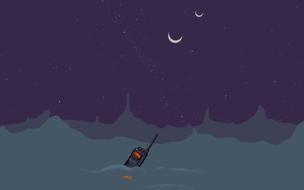 Пейзаж пиксельный космос