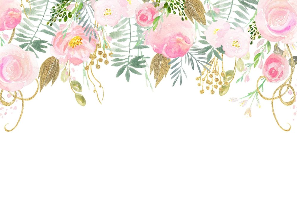 Акварельные цветы для пригласительных