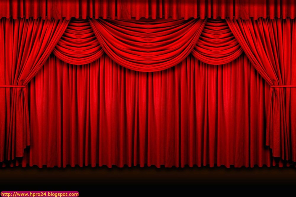 Сцена с красными шторами арт