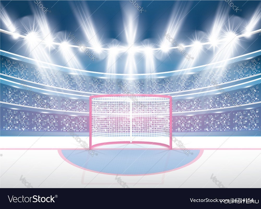 Хоккейное поле с воротами