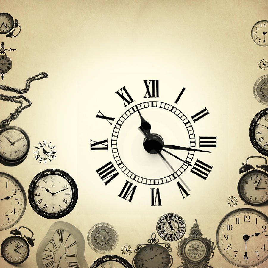 Красивый фон с часами