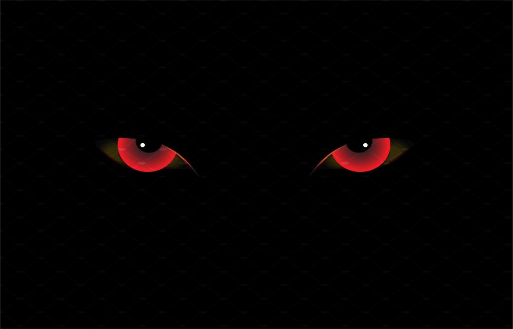 Красные глаза на черном фоне
