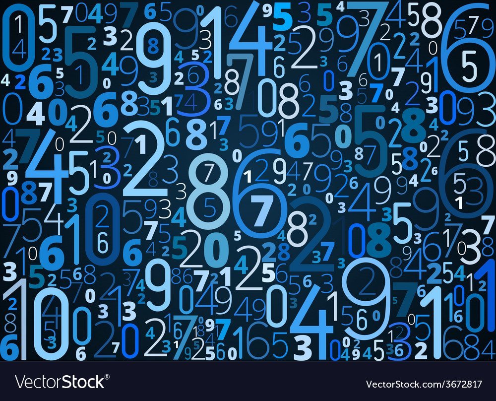 Числа на синем фоне