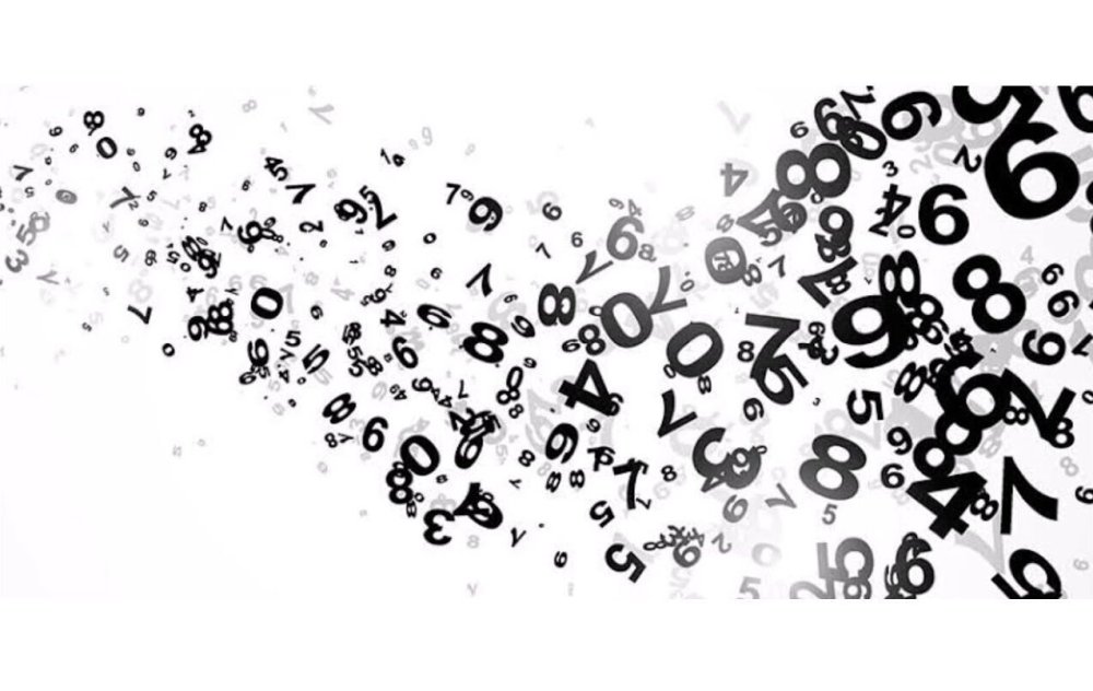 Много цифр на прозрачном фоне