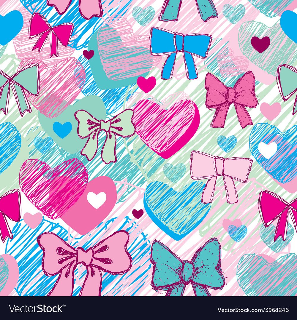 Паттерн из розовых бантиков