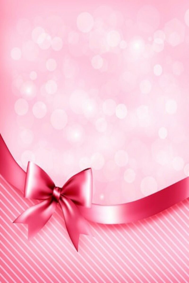 Обои розовые с бантиком