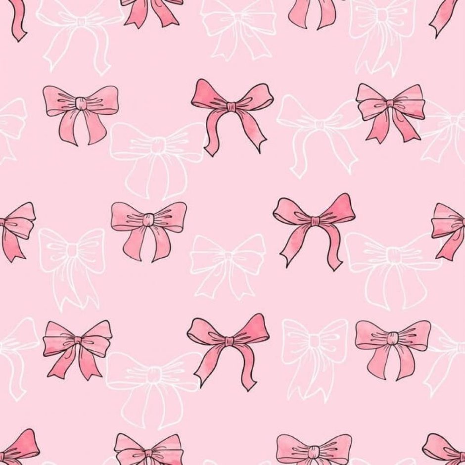 Детский розовый принт бантики