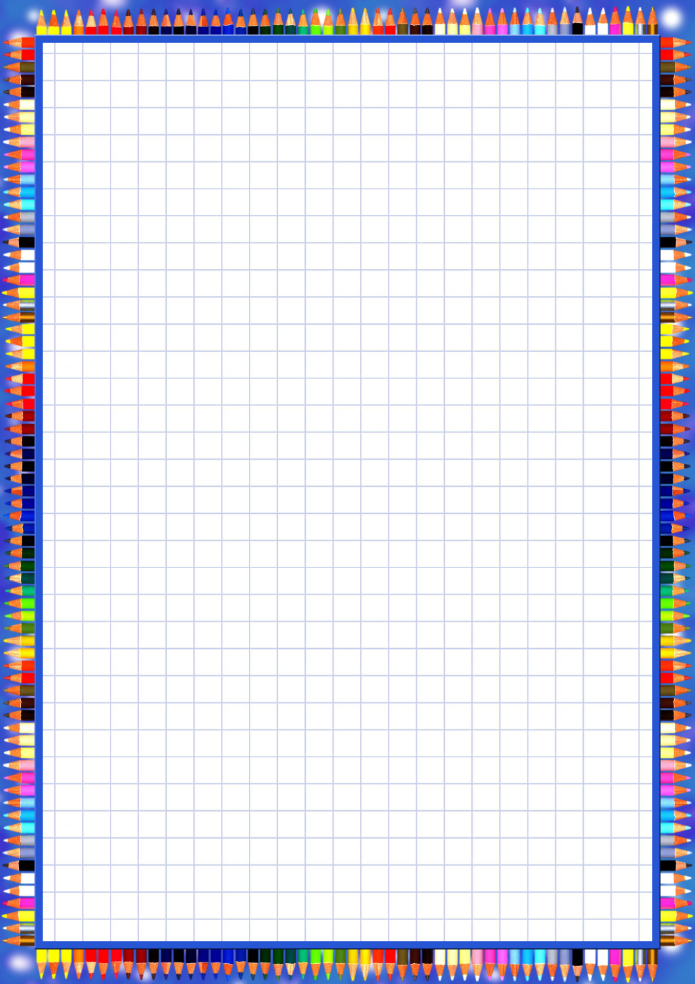 Лист в клеточку с рамкой