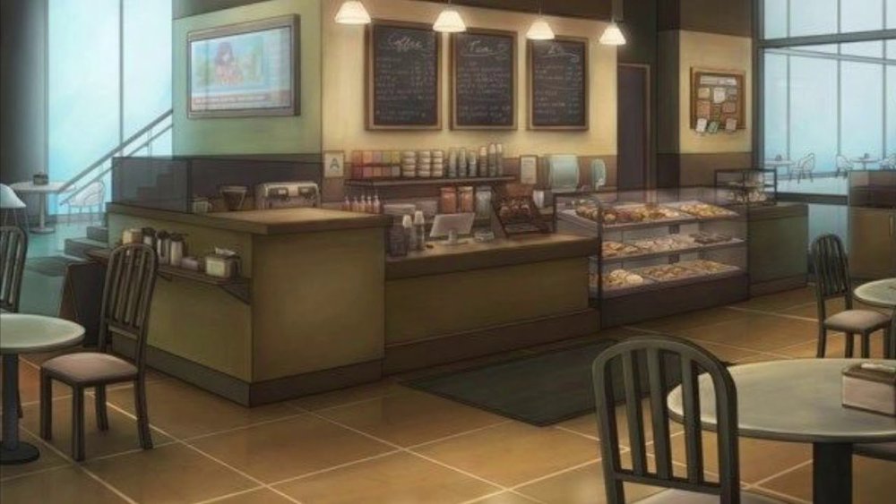 Аниме фон кафе внутри гача лайф