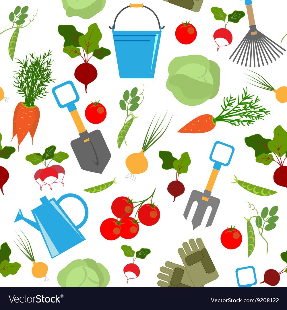 Инструменты для сад и огород на белом фоне