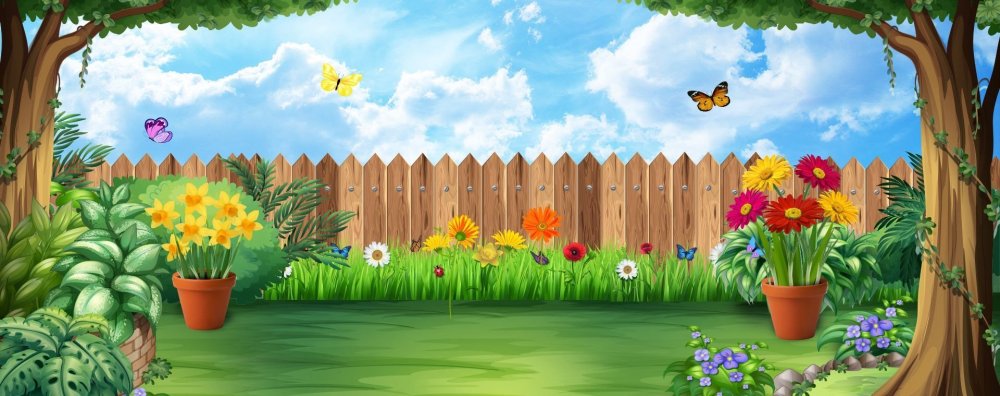 Сад мультяшная