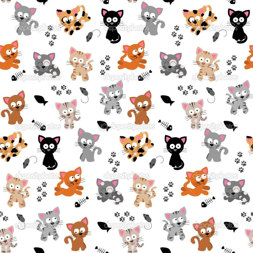 Ткань с кошачьими лапками