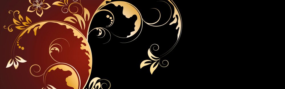 Красный узор на золотом фоне