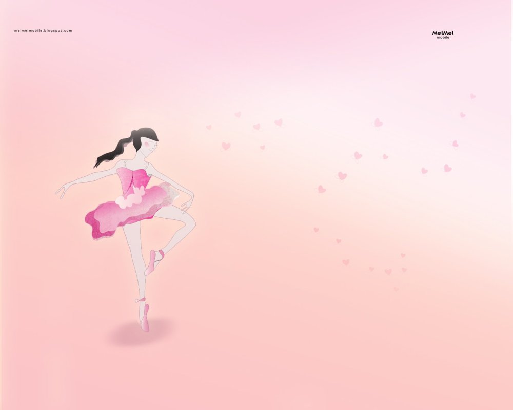 Балерина на розовом фоне