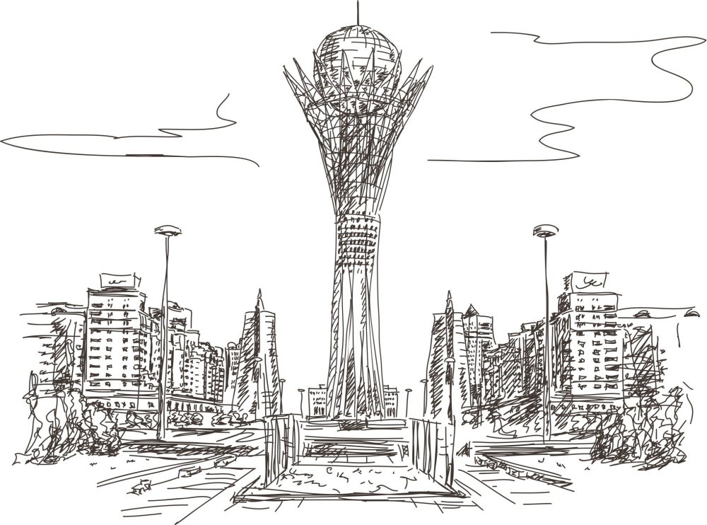Байтерек Астана рисунок
