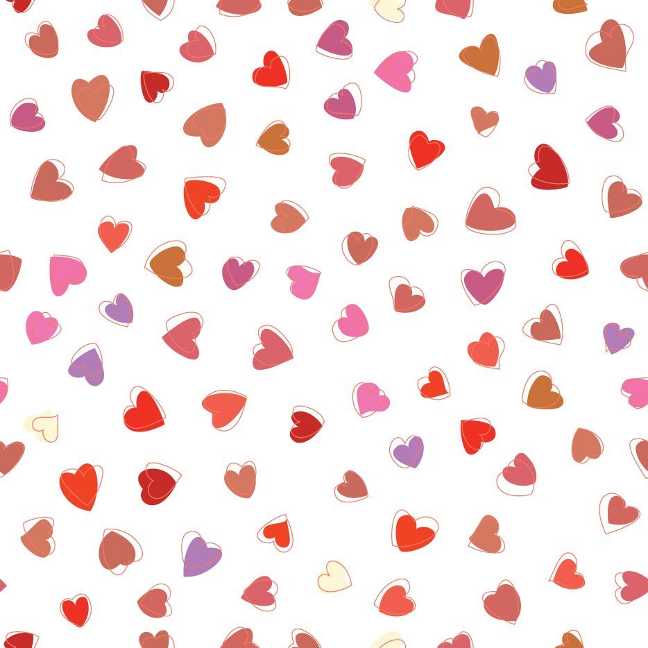 Мелкие сердечки на белом фоне
