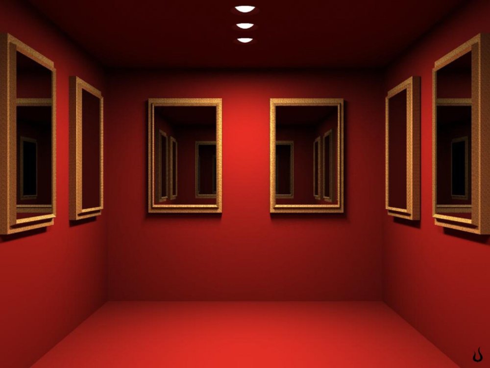 Комната с красными стенами