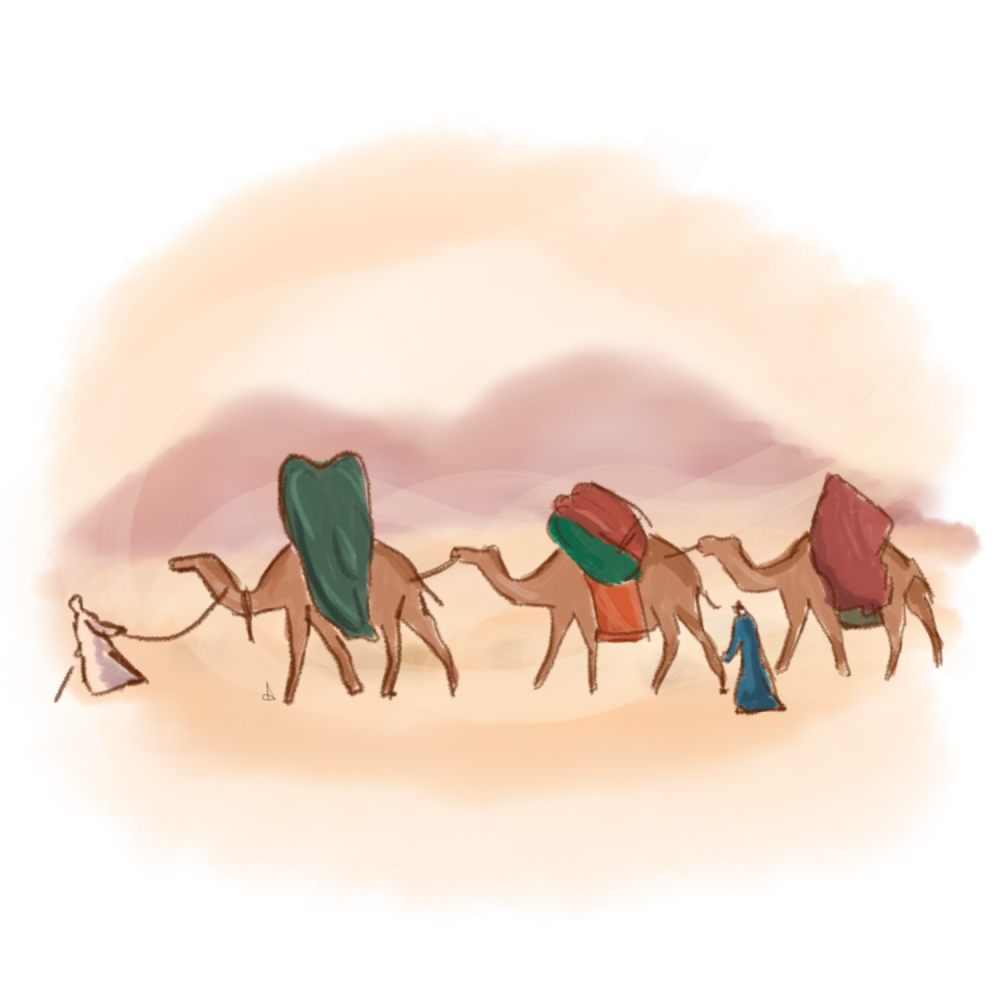 Шелковый путь иллюстрация