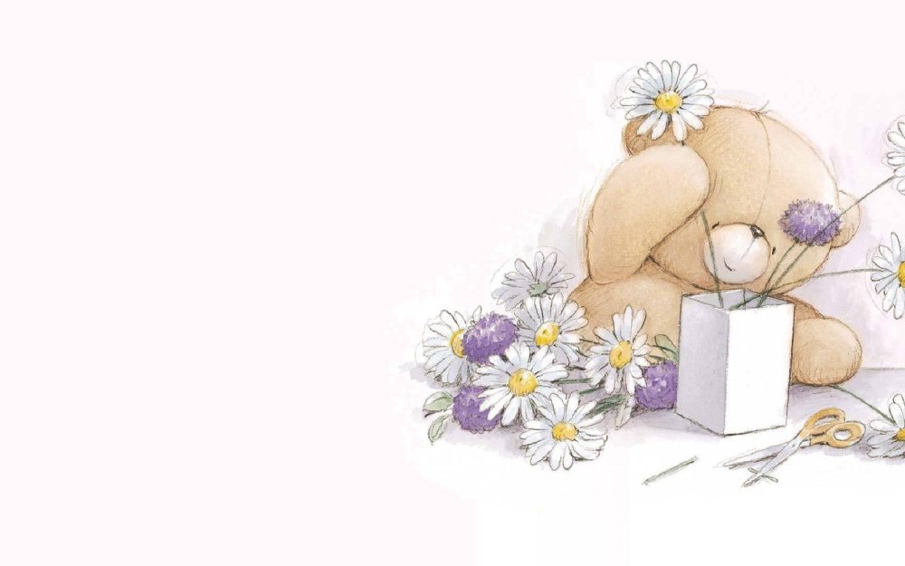 Мишка Тедди с цветочком