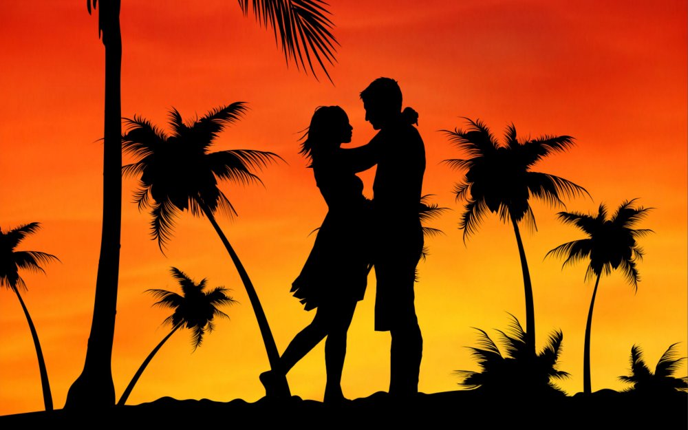 Двое у пальмы