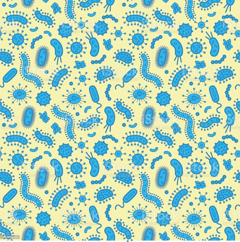 Бактерии на синем фоне