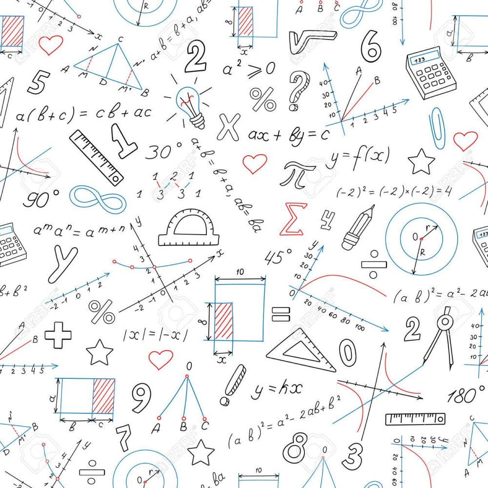 Математические формулы на белом фоне