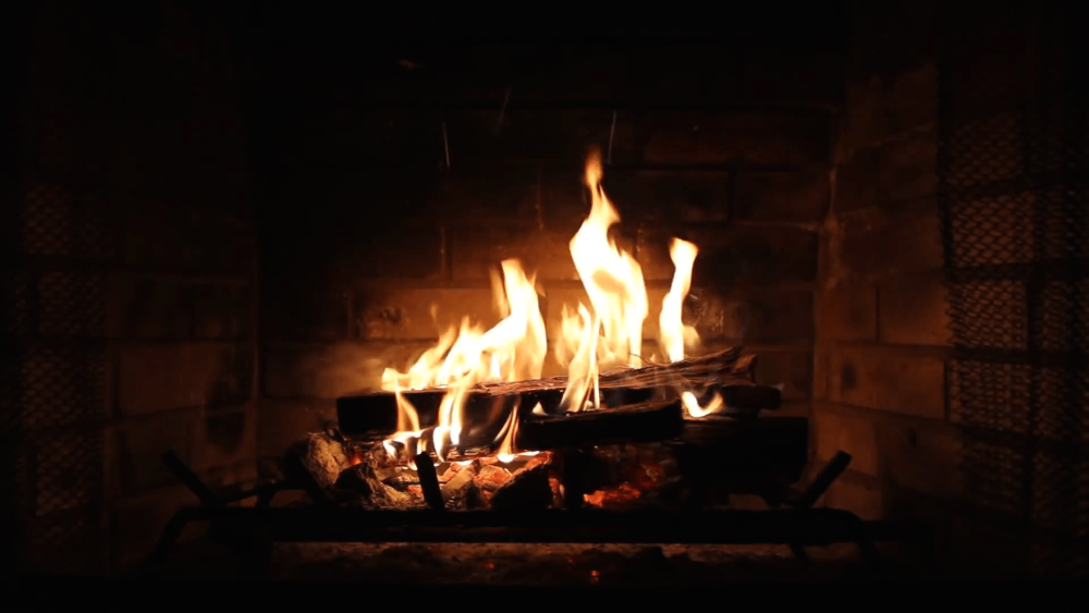 Обои камина