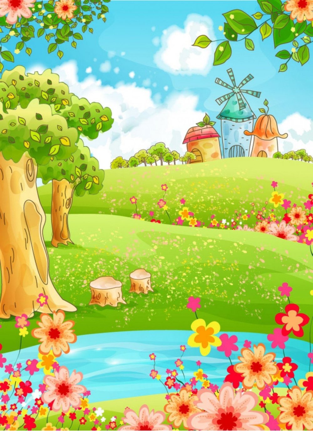 Летние фоны для детского сада