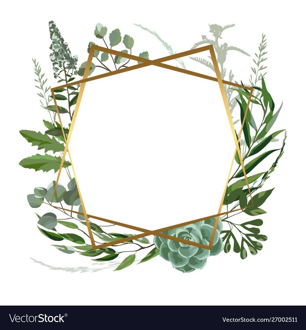 Рамка листья эвкалипта акварель