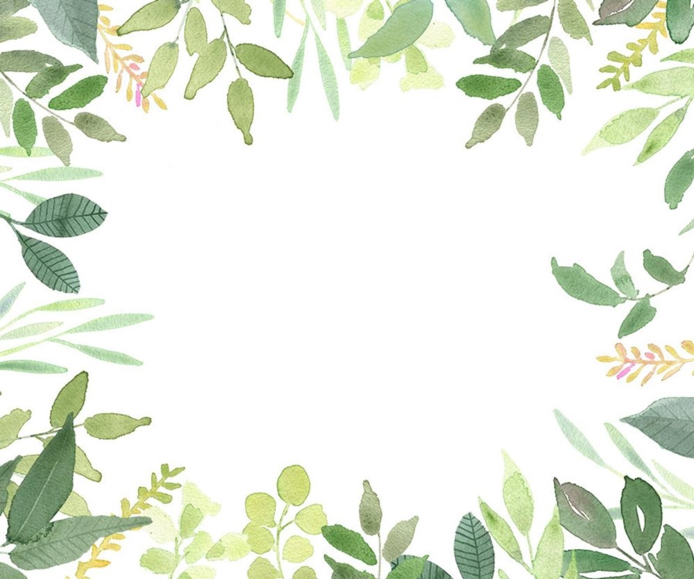 Рамка листья акварель