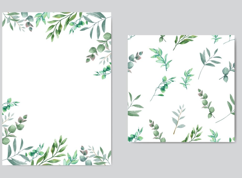 Рамка с зелеными листьями