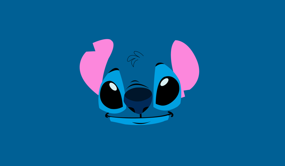 Стич на голубом фоне