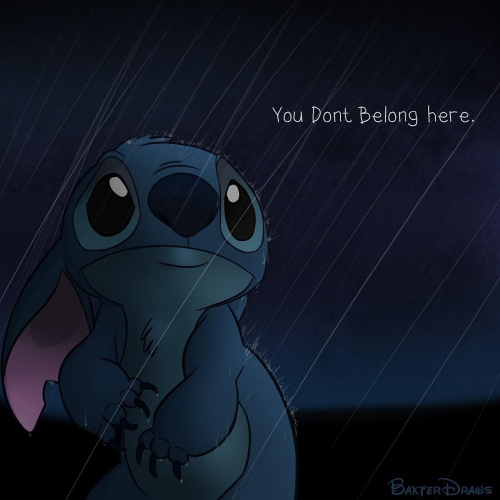 Стич на розовом фоне