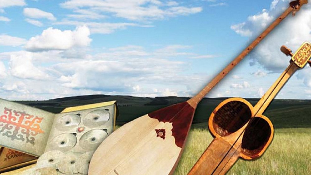 Казахская домбра рисунок