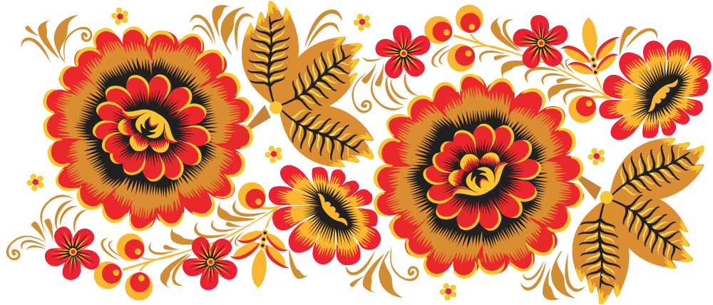 Золотая Хохлома ткань