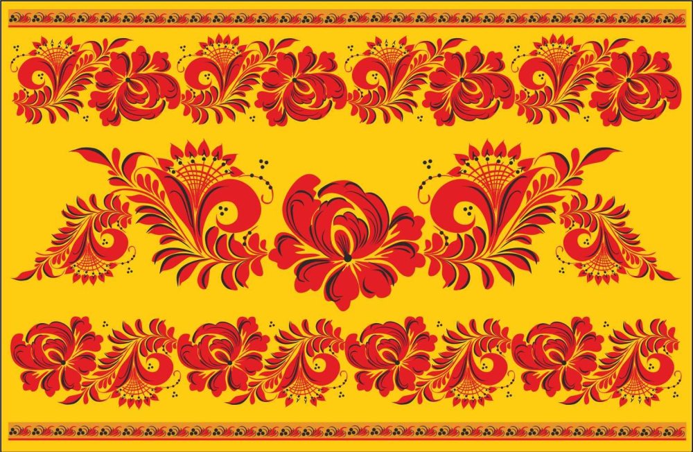 Хохломская роспись паттерн