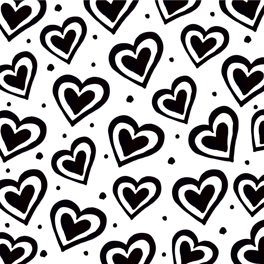 Сердечко черно белое