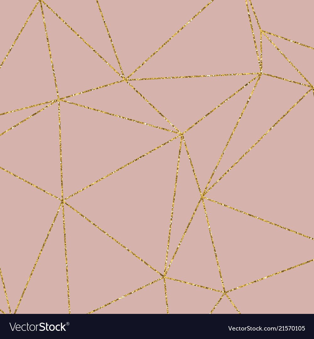 Геометрические линии золото на розовом