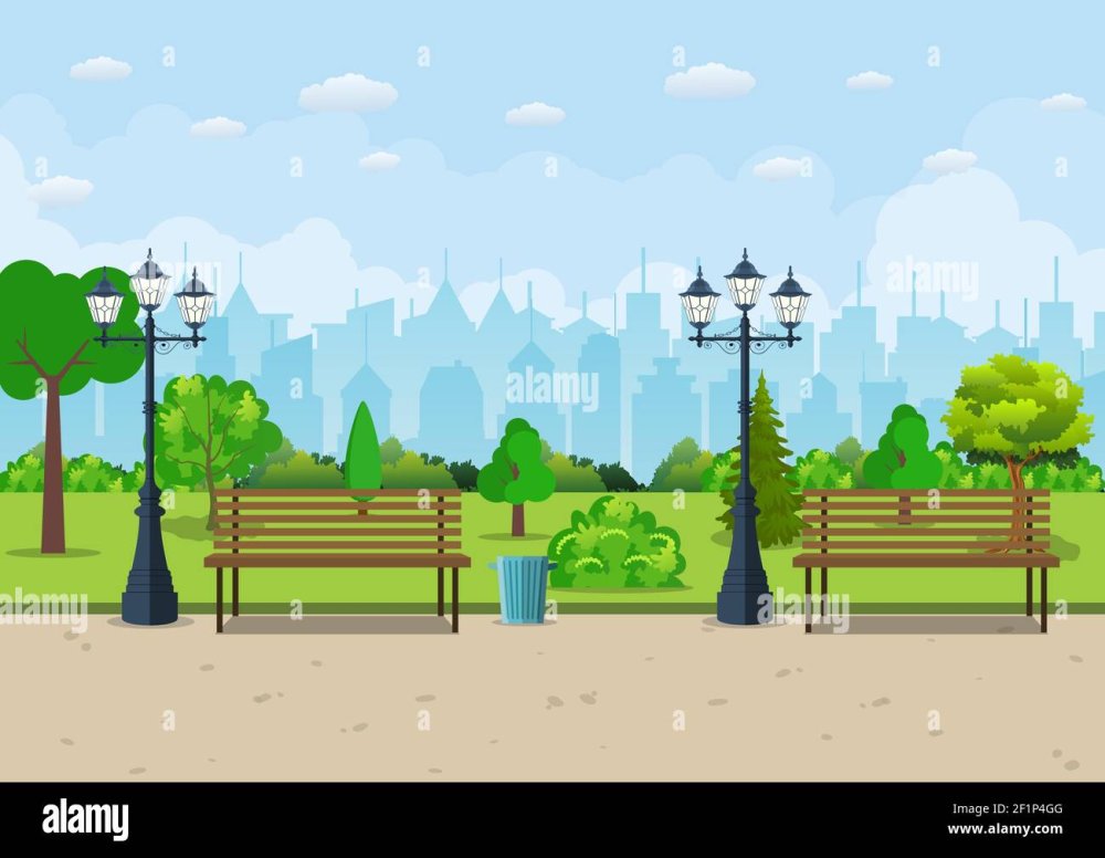 Мульт скамейка в парке