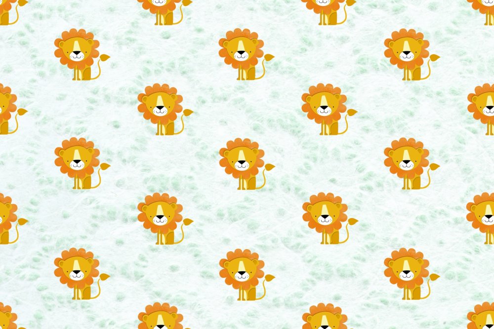 Ткани с изображением львенка