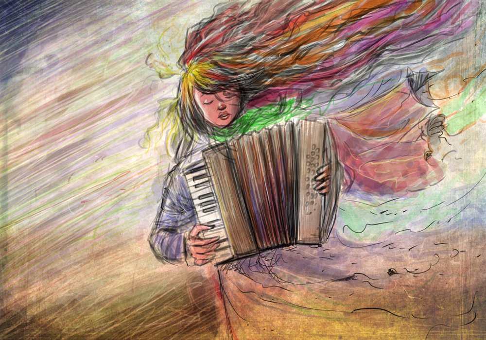 Аккордеон в живописи