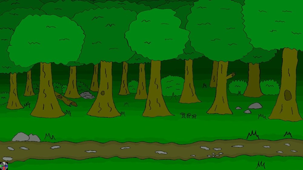 Лес мультяшный