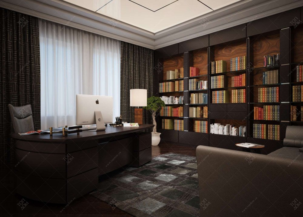 Кабинет в коричневых тонах