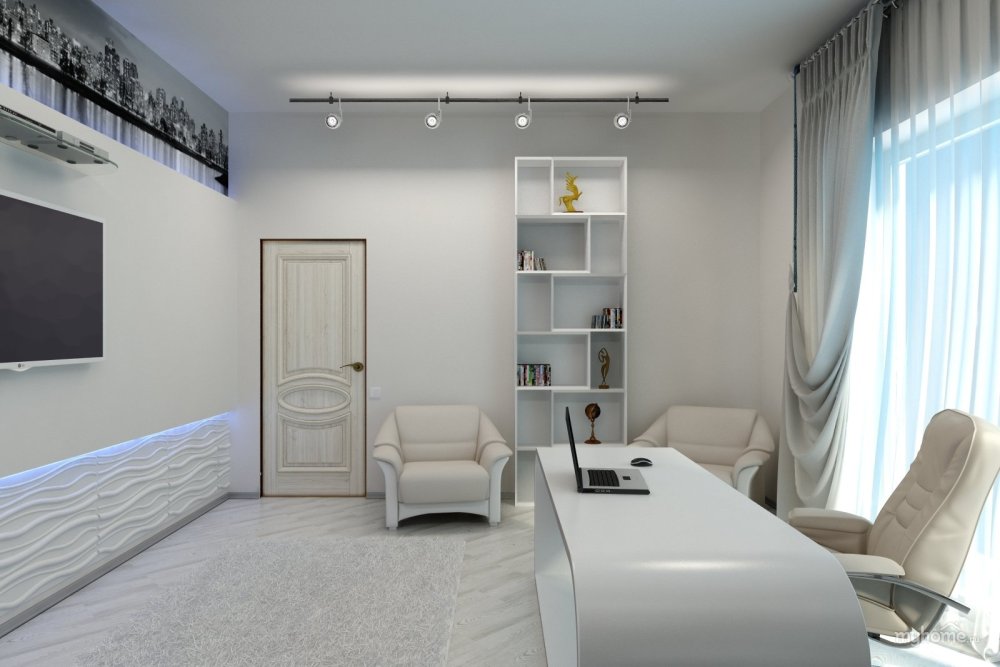 Кабинет в светлых тонах